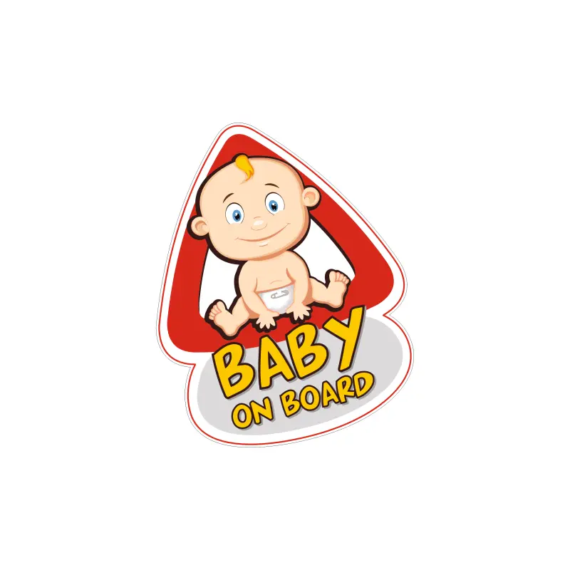 Baby on board, autocolant, dimensiune 90x90 mm, model 030